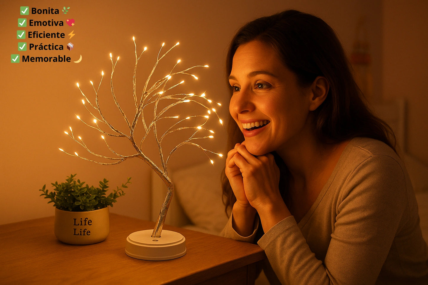 Lámpara Bonsai LED ✨ ILUMINA CON CARIÑO 💞  Regala paz y conexión todos los días